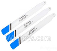 XK K123 Parts-06 Propellers,Main blades(3pcs)-Blue For XK K123 helicopter Spare parts,AS350 6CH Flybarless RC Helicopter  parts